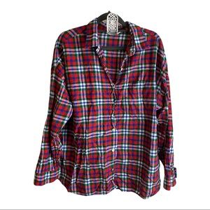 Old Navy Button Down Red, Green, Blue and White Plaid.  XL.  EUC.